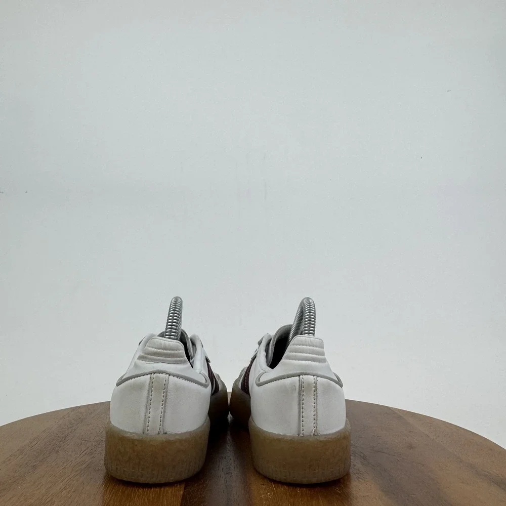 Womens Adidas Sambae White Shadow Red Leather Casual Comfort Sneakers Size 5.5 M - Picture 6 of 8
